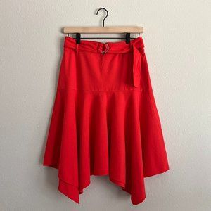 NWT | Ann Taylor | Women’s Belted Handkerchief Skirt | Red | Petite Size 4